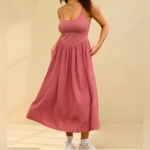 NWT Aerie At the Barre Midi Dress 👗 Rose Pink XS